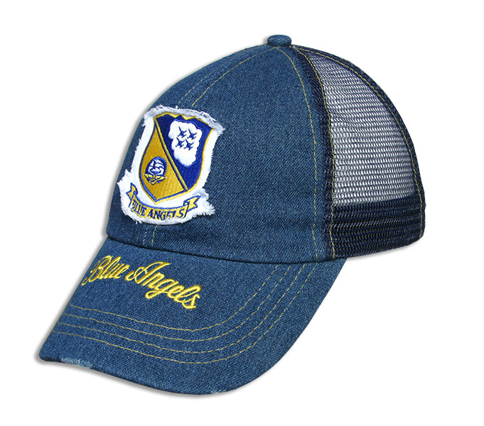 Blue Angels Distressed Denim Mesh Embroidered Cap – Flightline America