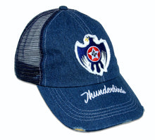 Load image into Gallery viewer, Thunderbirds Distressed Denim Mesh Cap