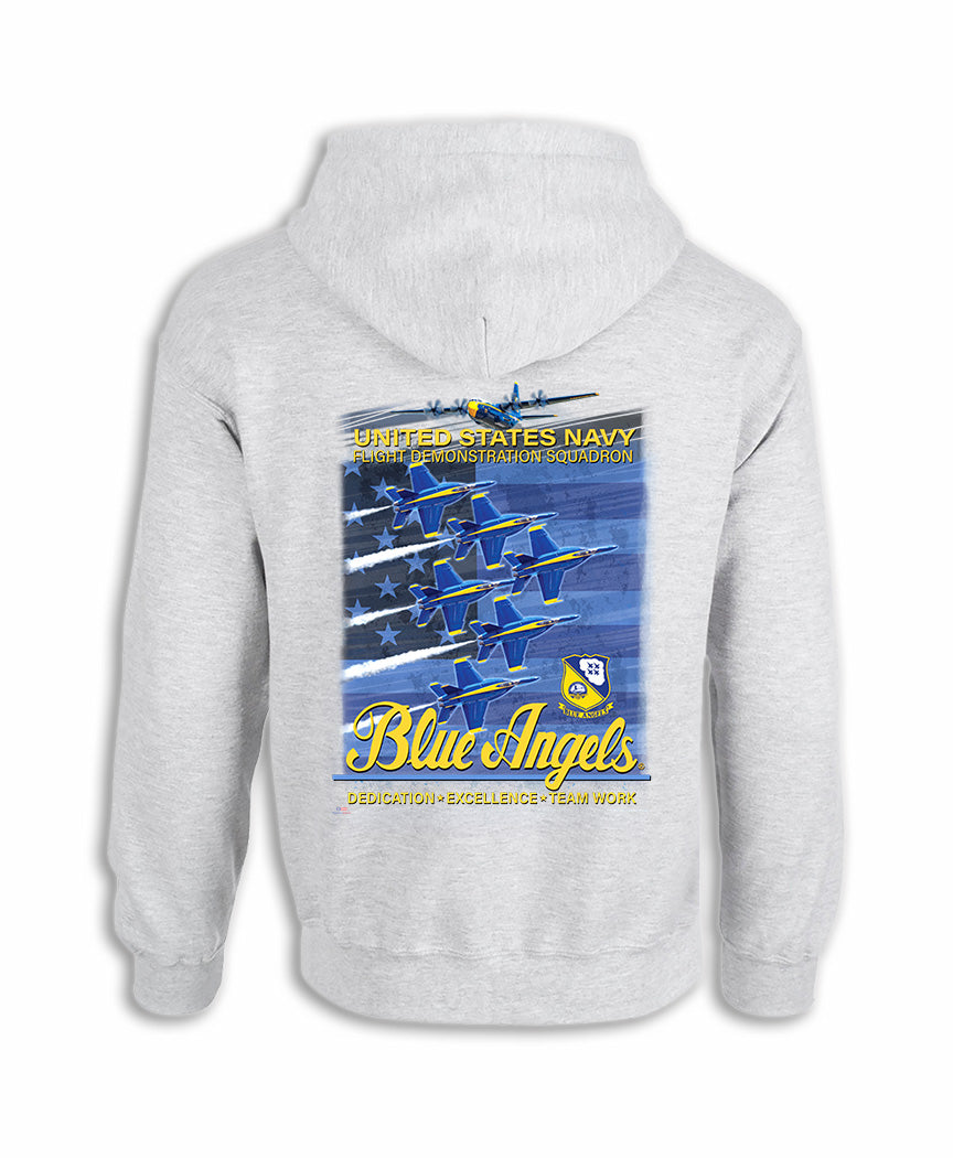 Blue Angels Ash Grey Zip Up Hoodie – Flightline America