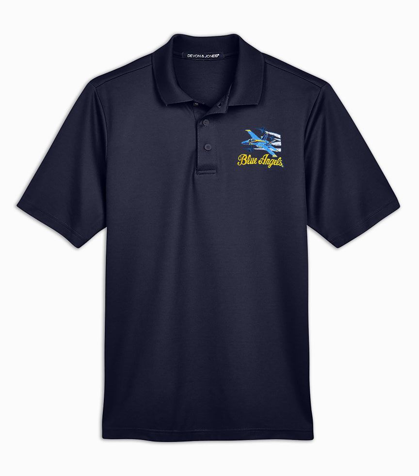 Blue Angels Embroidered Navy Blue Polo