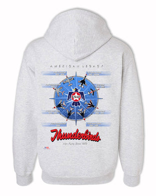 Thunderbirds American Legacy Ash Zip-Up Hoodie