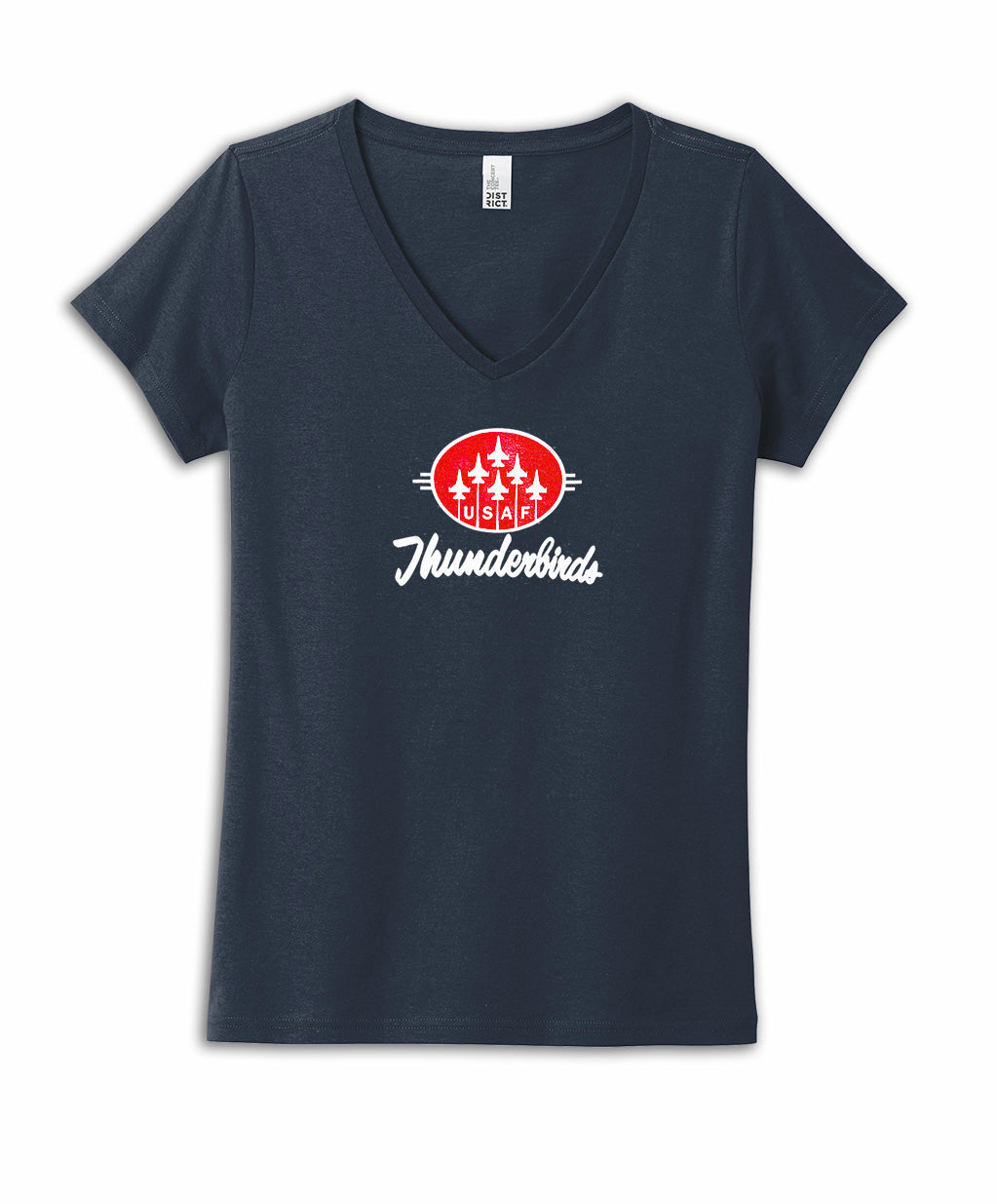 Thunderbirds Ladies Navy Blue V-Neck Tee