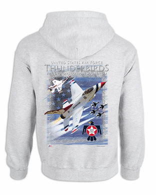 Thunderbirds Ash Zip Up Hoodie