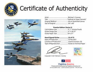 Blue Angels 75th Anniversary "Hellcats to Super Hornets" Premier Edition Giclee