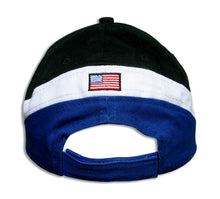 Load image into Gallery viewer, Blue Angels Black Tri Color Diamond Solo Embroidered Cap
