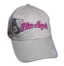 Load image into Gallery viewer, Blue Angels Ladies Tonal Khaki and Pink Bling Embroidered Cap