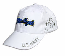 Load image into Gallery viewer, Blue Angels Ladies Tonal White and Royal Bling Embroidered Cap