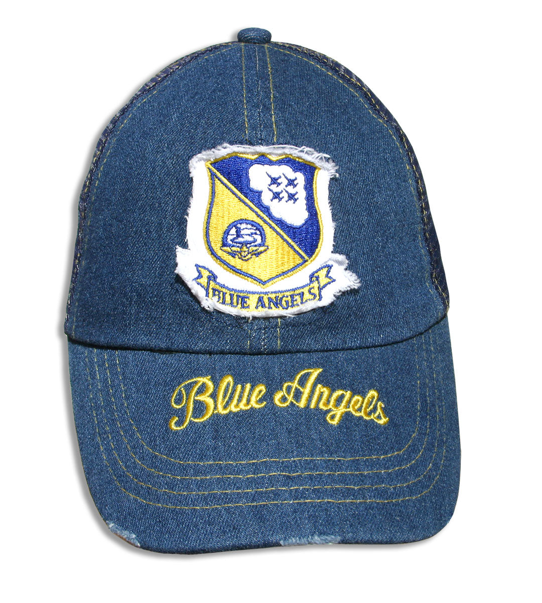 Blue Angels Distressed Denim Mesh Embroidered Cap – Flightline America