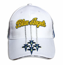 Load image into Gallery viewer, Blue Angels White, Royal and Gold Diamond Solo Embroidered Cap