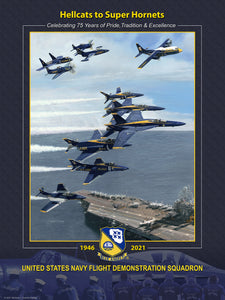Blue Angels 75th Anniversary "Hellcats to Super Hornets" Poster