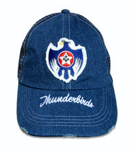 Load image into Gallery viewer, Thunderbirds Distressed Denim Mesh Cap