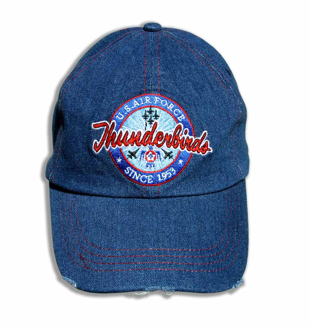 Thunderbirds Distresses Relaxed Fit Denim Embroidered Cap